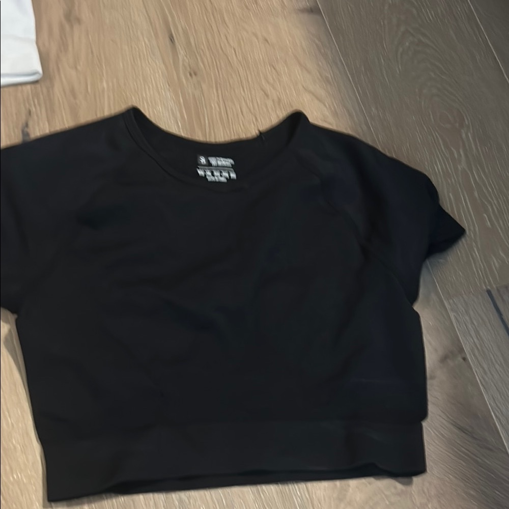 Shein cropped fitted shirts, $6 for each, white, black, cream